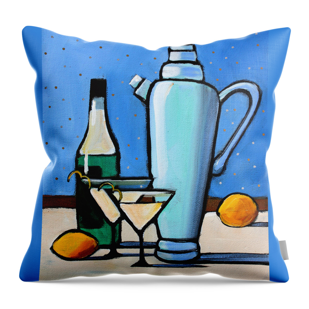 Martini Throw Pillow featuring the painting Martini Night by Toni Grote