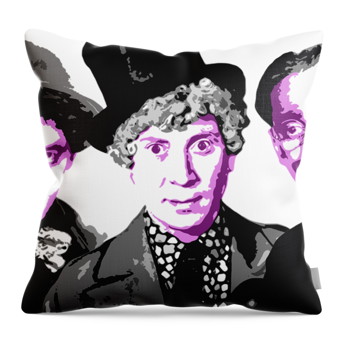 Marx Brothers Throw Pillow featuring the digital art Marx Brothers by DB Artist