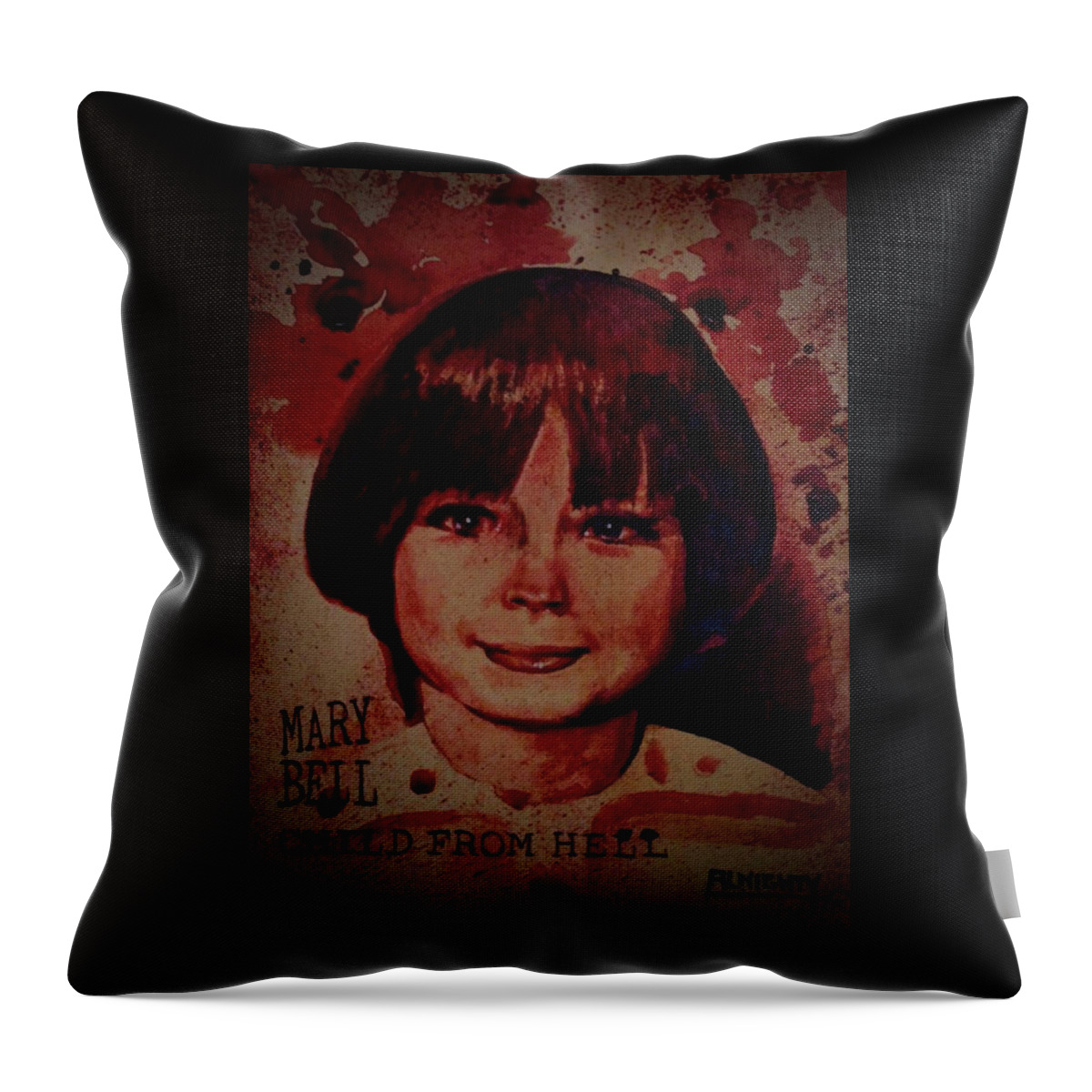 Mary Bell Throw Pillow featuring the painting MARY BELL fresh blood by Ryan Almighty