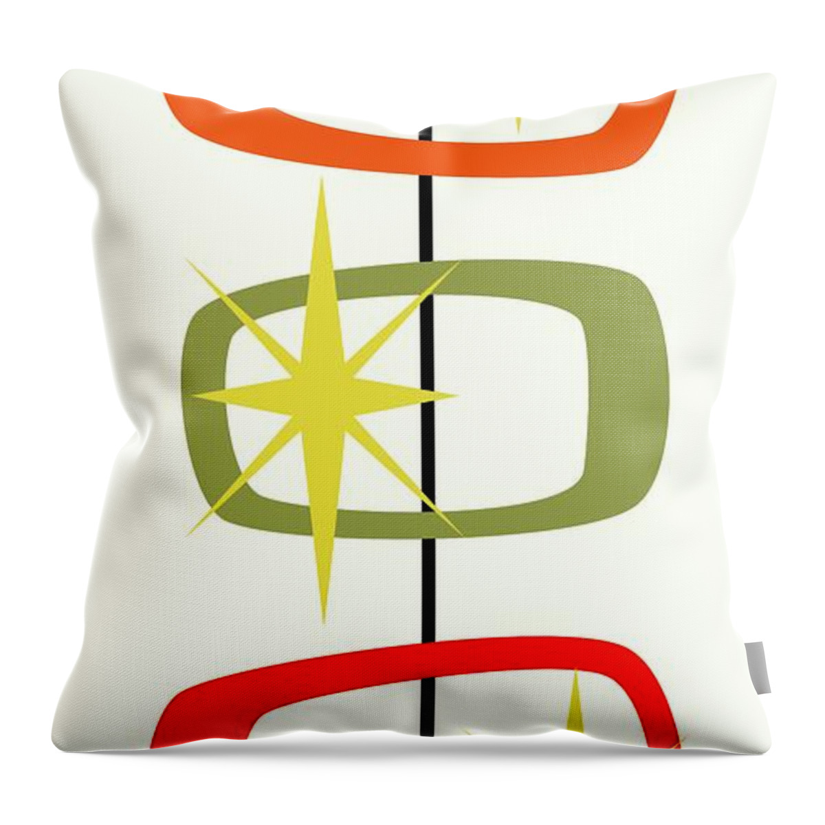 Mid Century Modern Throw Pillow featuring the digital art MCM Shapes 1 by Donna Mibus