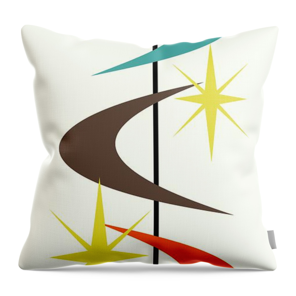 Mid Century Modern Throw Pillow featuring the digital art MCM Shapes 2 by Donna Mibus