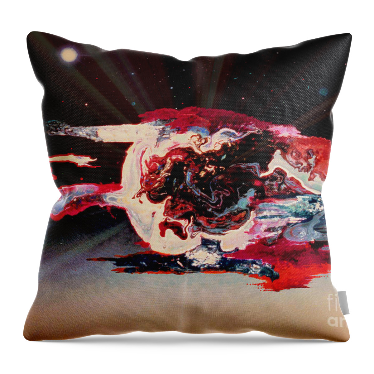World Throw Pillow featuring the painting Melting World by David Neace