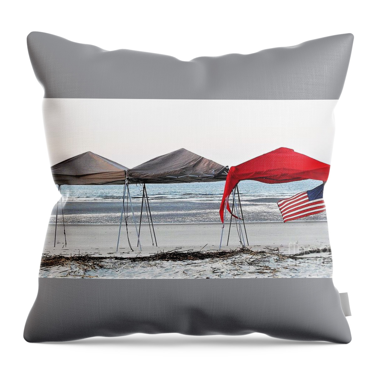 Flag Throw Pillow featuring the photograph Memorial Day by Jan Gelders