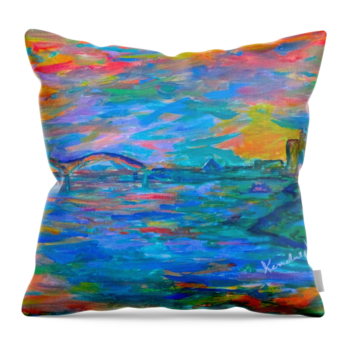Memphis Throw Pillow featuring the painting Memphis Edge by Kendall Kessler