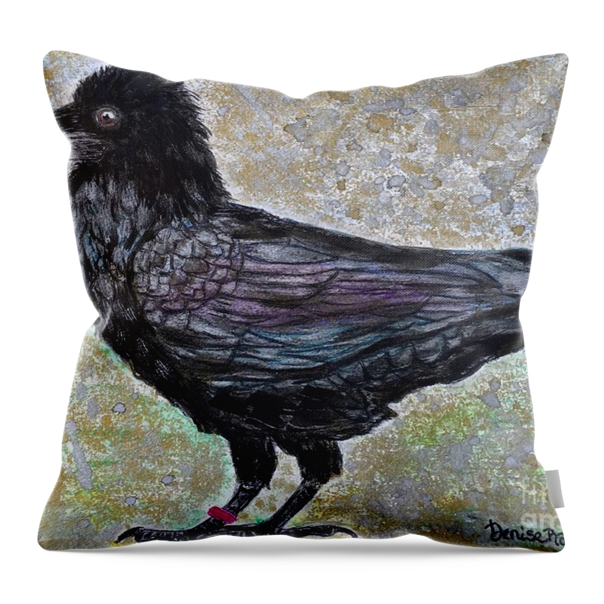 Merlina Throw Pillow featuring the painting Merlina by Denise Railey