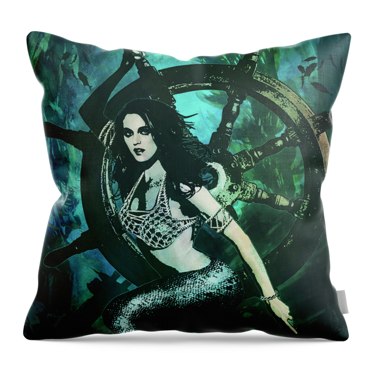Mermaid Throw Pillow featuring the digital art Mermaid by Jason Casteel