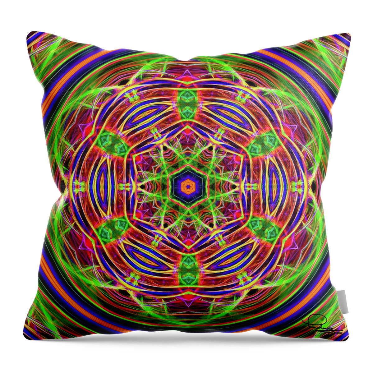 Cafe Art Throw Pillow featuring the digital art Merry-Go-Round by Ludwig Keck
