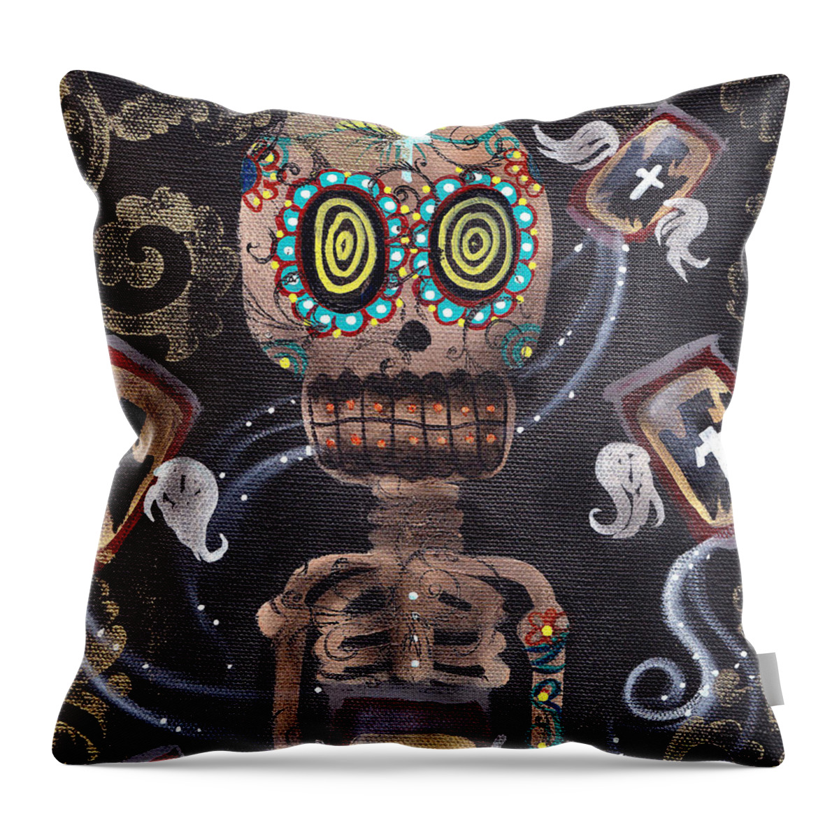 Beer Throw Pillow featuring the painting Mi Cerveza by Abril Andrade