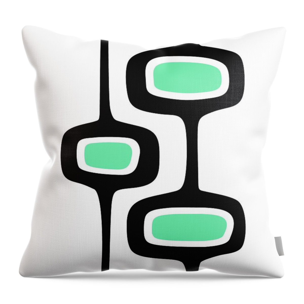  Throw Pillow featuring the digital art Mid Century Mod Pod 2 in Aqua by Donna Mibus