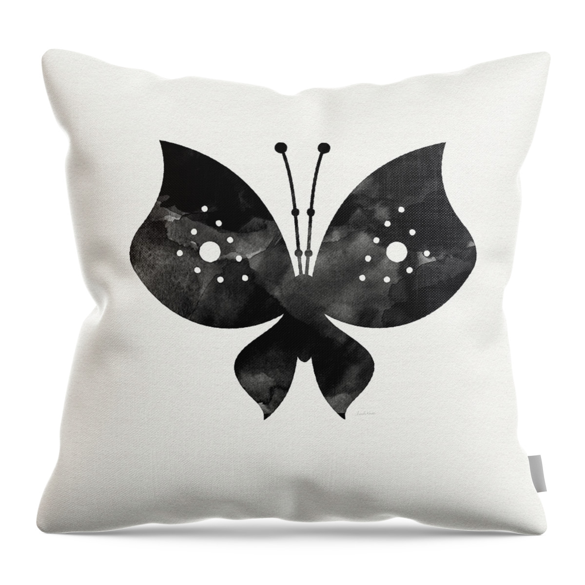 Butterfly Throw Pillow featuring the painting Midnight Butterfly 2- Art by Linda Woods by Linda Woods