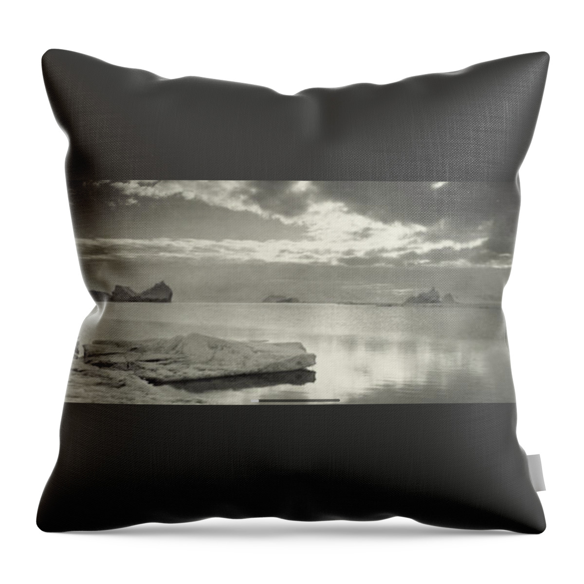 Ponting (herbert George) Midnight In The Antarctic Summer [1910] Throw Pillow featuring the painting Midnight by Herbert George