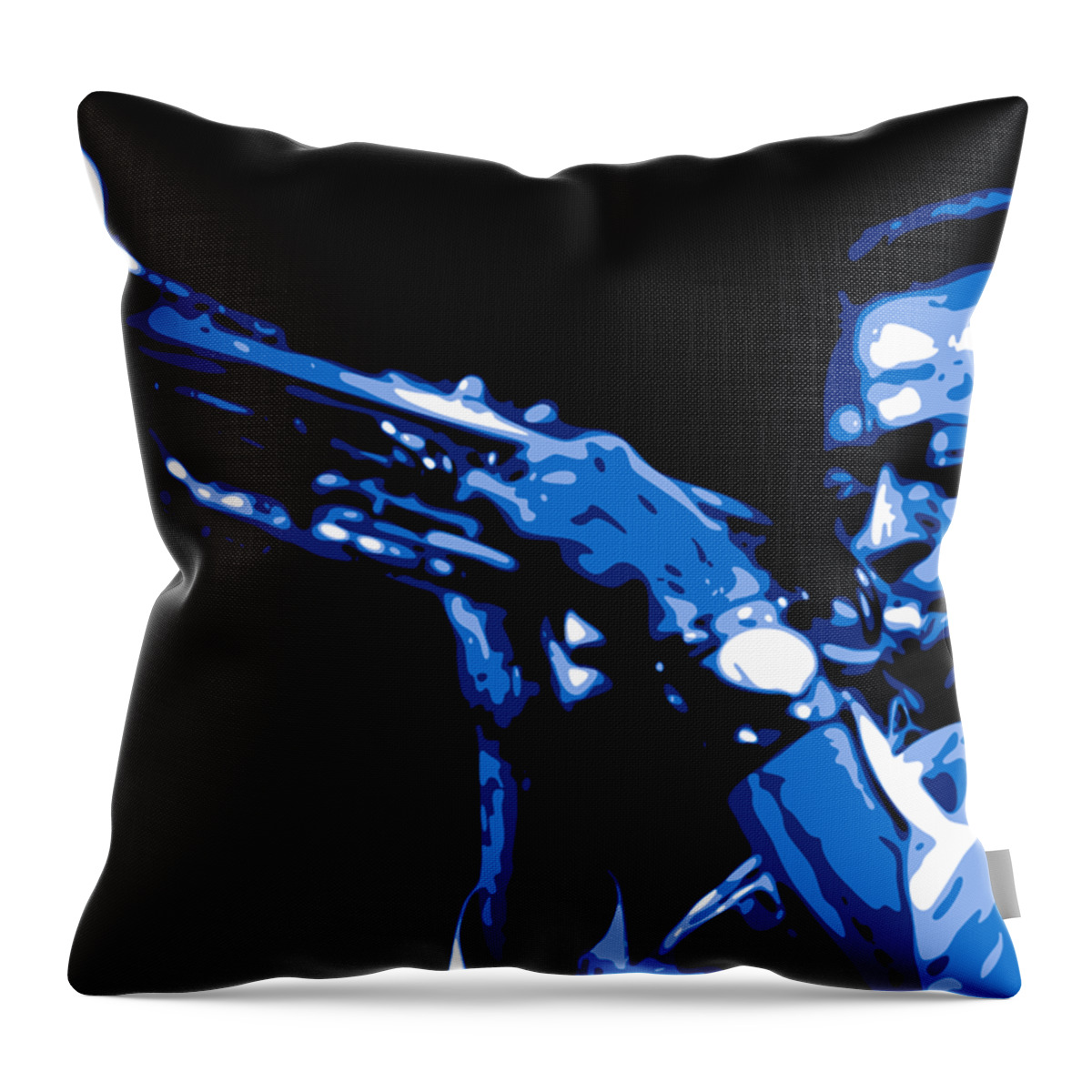 Miles Davis Throw Pillow featuring the digital art Miles Davis by DB Artist