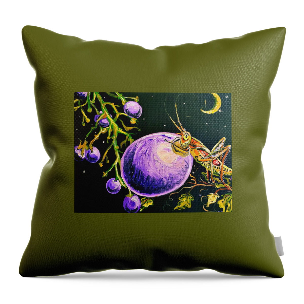 Grape Throw Pillow featuring the painting Mine by Alexandria Weaselwise Busen