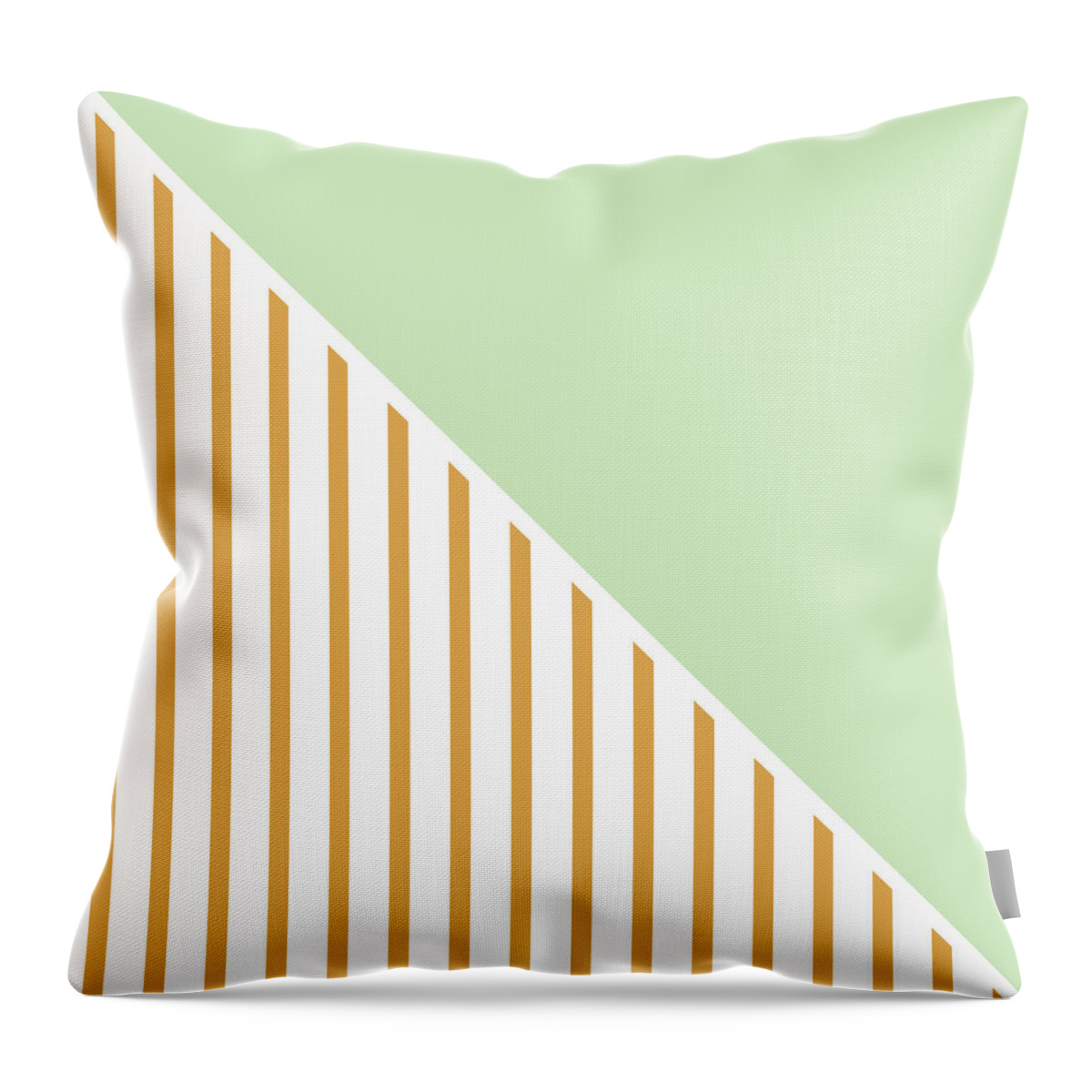Mint Throw Pillow featuring the digital art Mint and Gold Geometric by Linda Woods