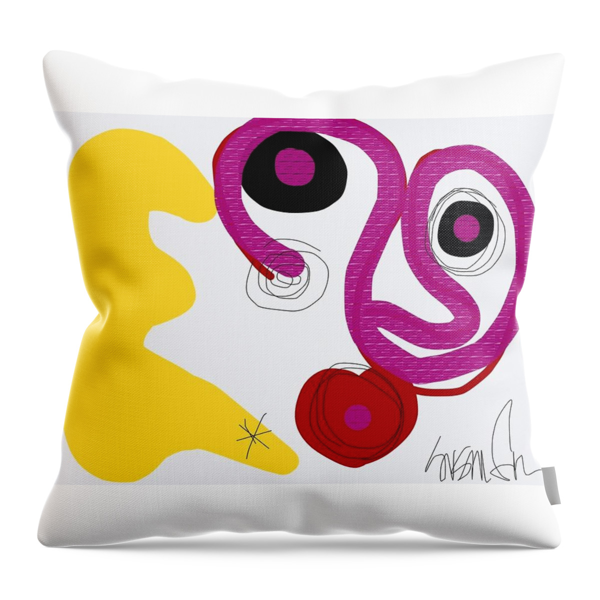  Throw Pillow featuring the digital art Miro Miro on the Wall by Susan Fielder
