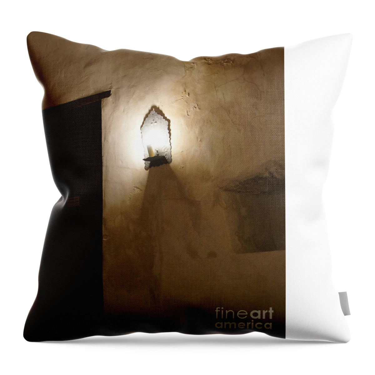 Dwelling Throw Pillow featuring the photograph Mission San Jose y San Miguel de Aguayo. Dwelling. by Elena Perelman