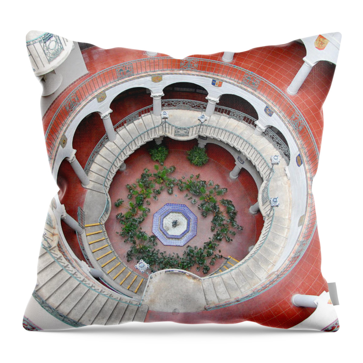 Mission Inn Throw Pillow featuring the photograph Mission Inn Rotunda 1 by Amy Fose