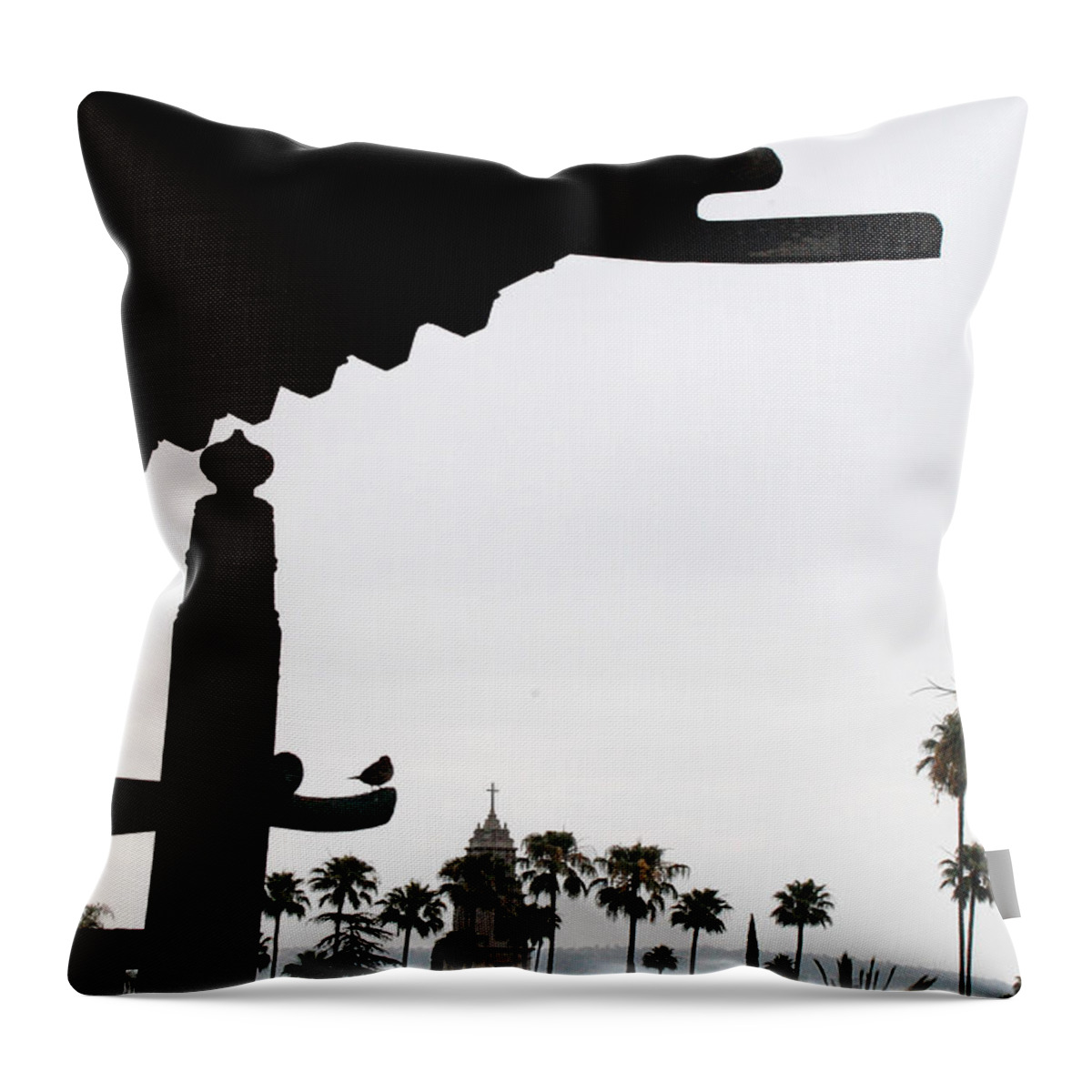 Mission Inn Throw Pillow featuring the photograph Mission Inn Silouhette by Amy Fose
