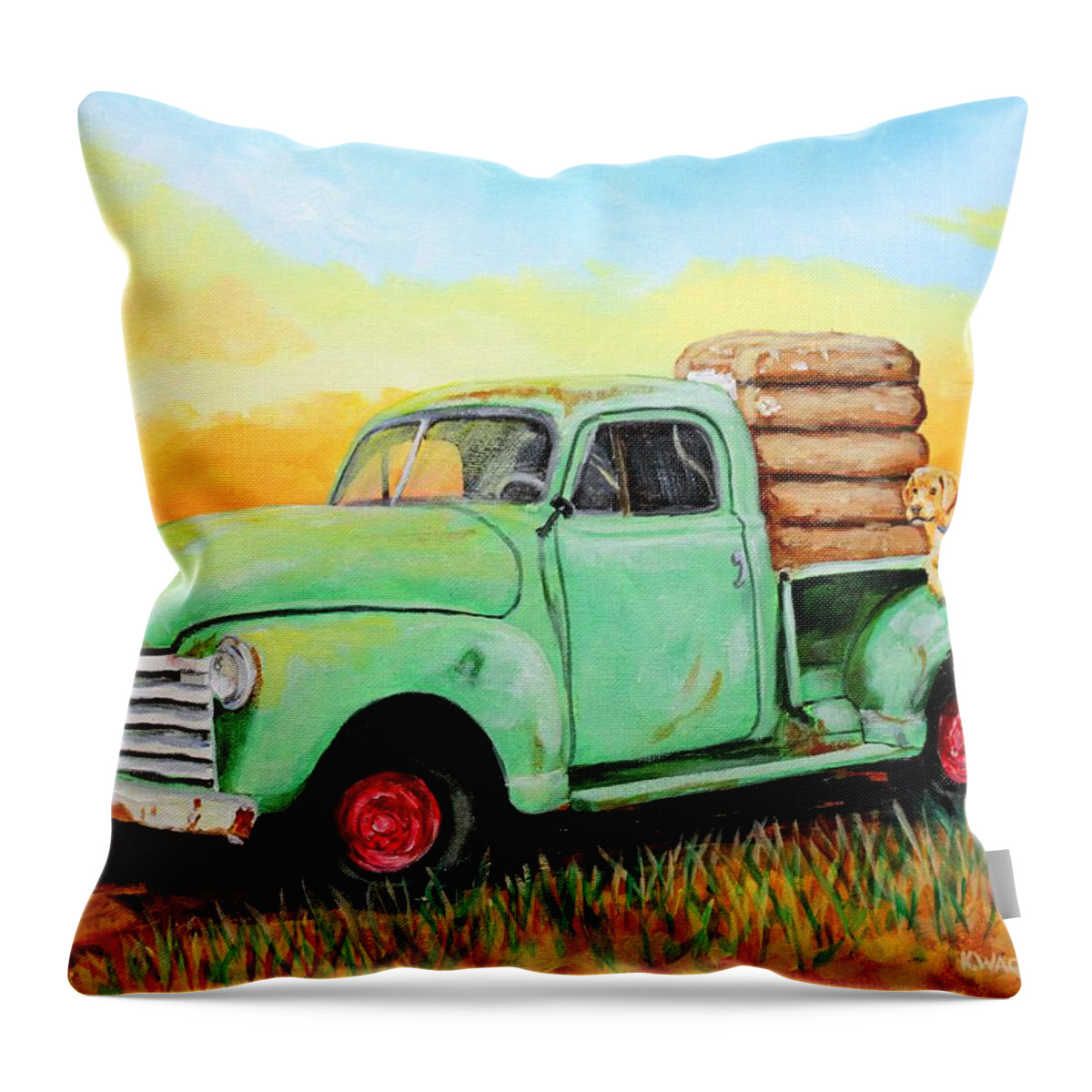 Mississippi Throw Pillow featuring the painting Mississippi Delta Dirt Road by Karl Wagner