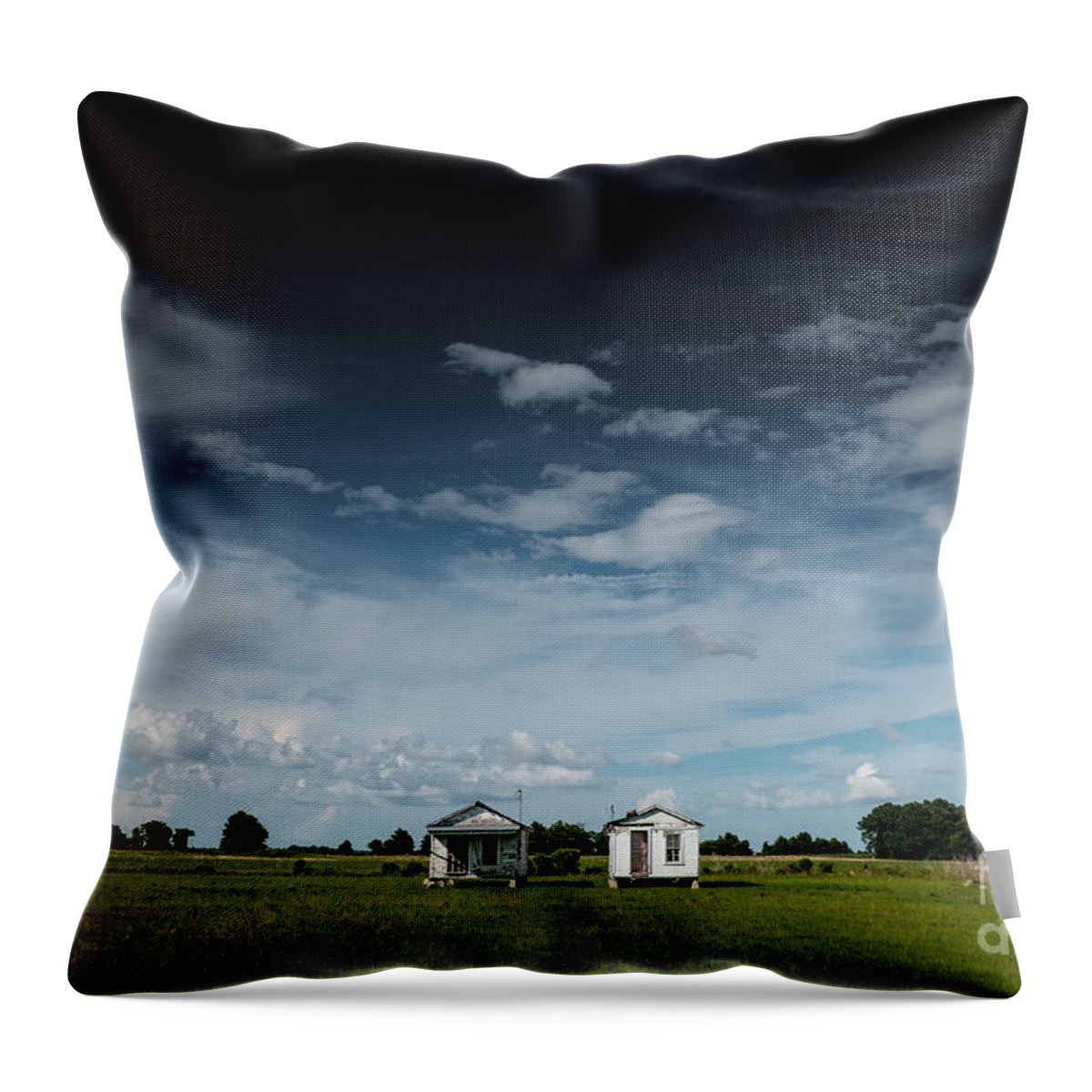 Mississippi Throw Pillow featuring the photograph Mississippi Delta Homesteads by T Lowry Wilson