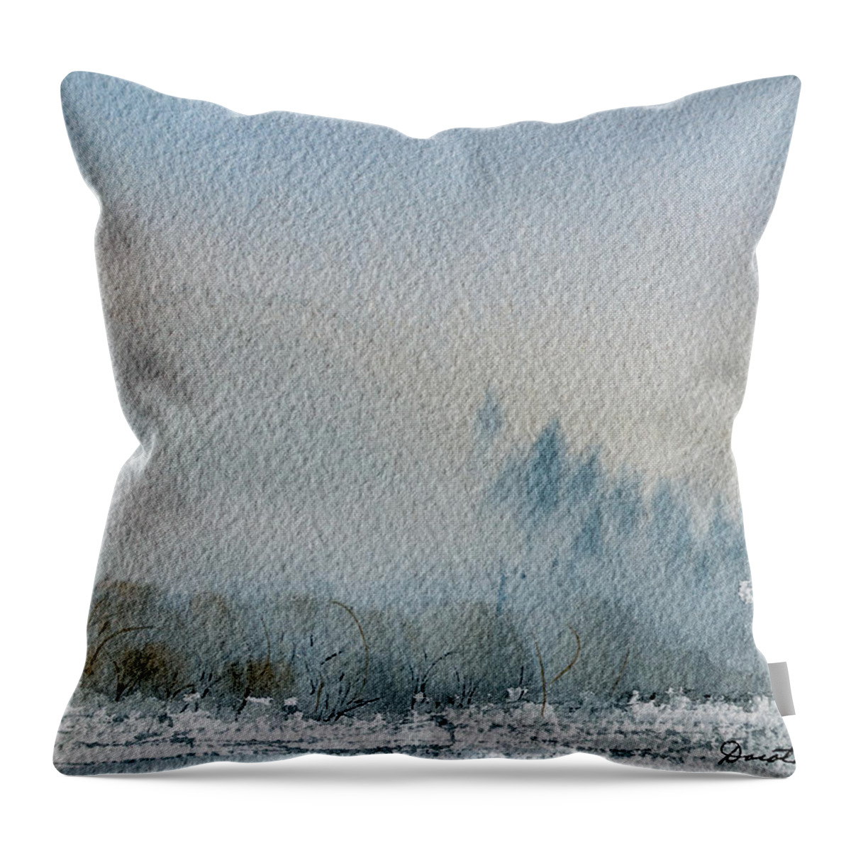 Australia Throw Pillow featuring the painting A Misty Morning by Dorothy Darden