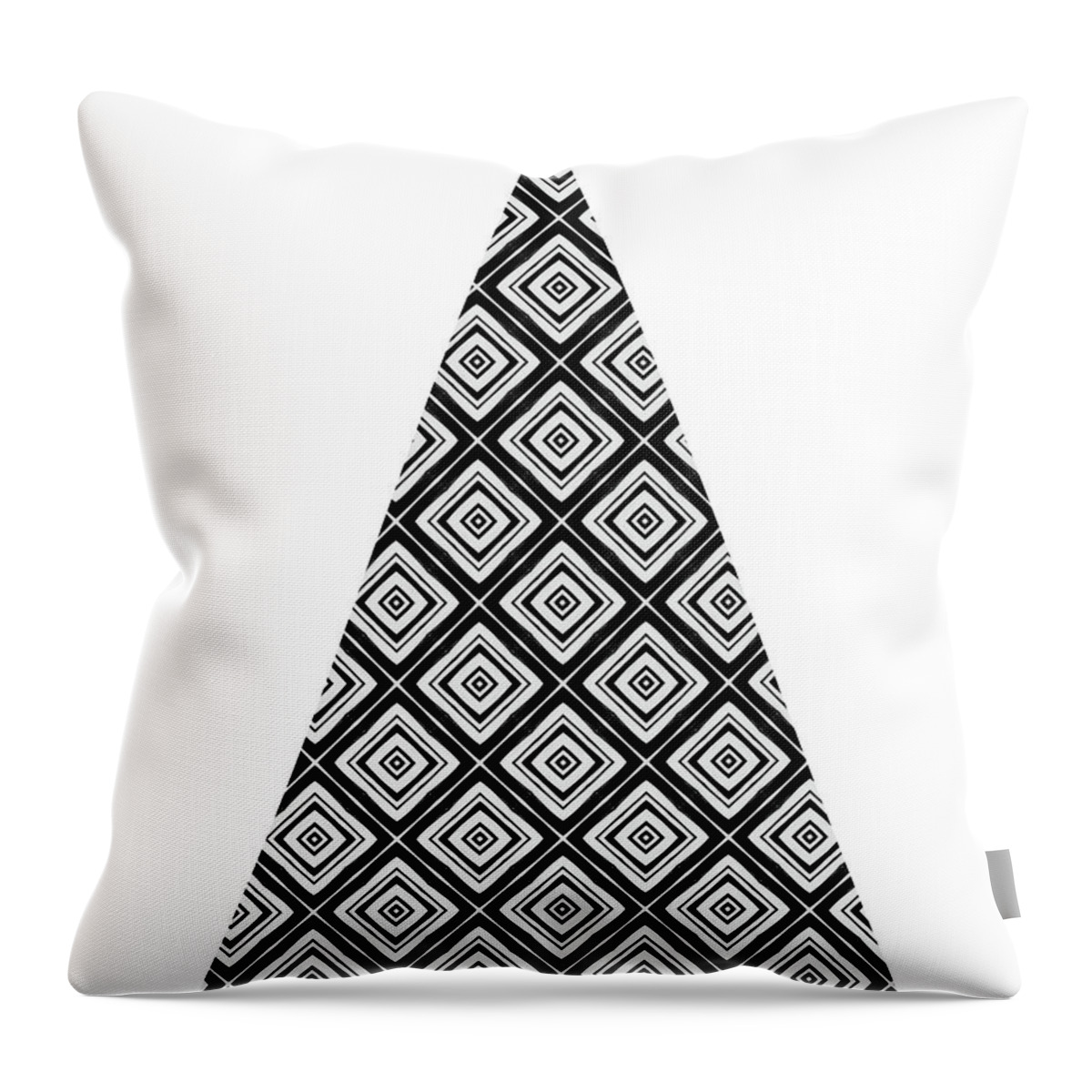 Black And White Throw Pillow featuring the mixed media Modern Black and White Tree 1- Art by Linda Woods by Linda Woods
