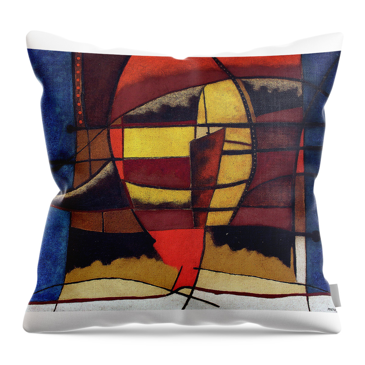 Soweto Fine Art Throw Pillow featuring the painting Modern Man by Michael Nene