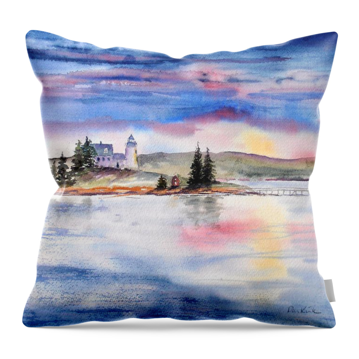 Sunsets Throw Pillow featuring the painting Moments Before Sunset by Diane Kirk