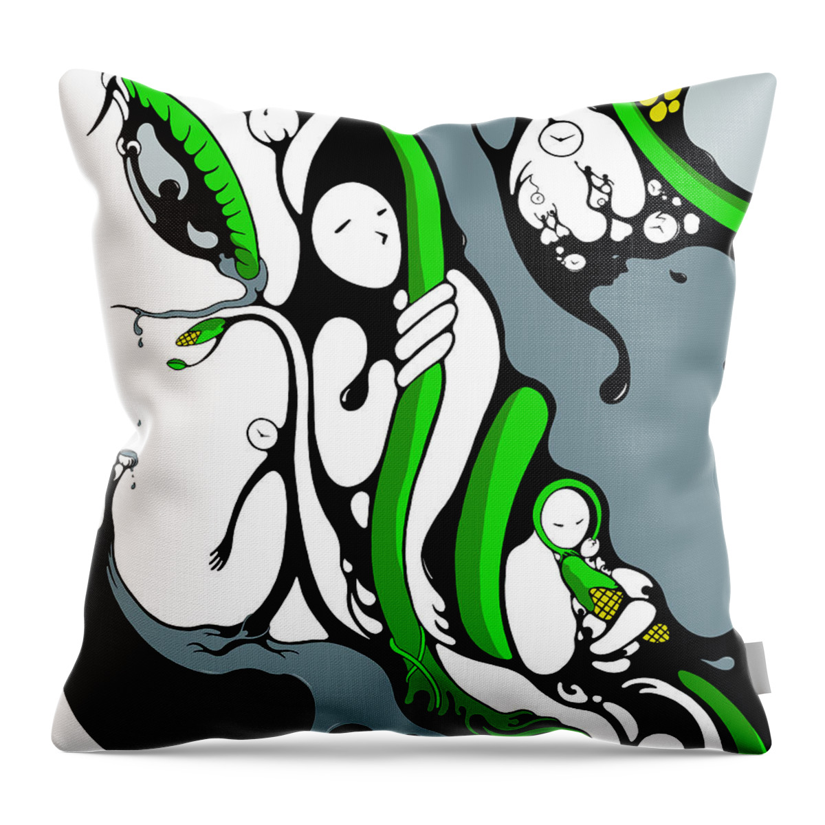Female Throw Pillow featuring the drawing Monoculture by Craig Tilley