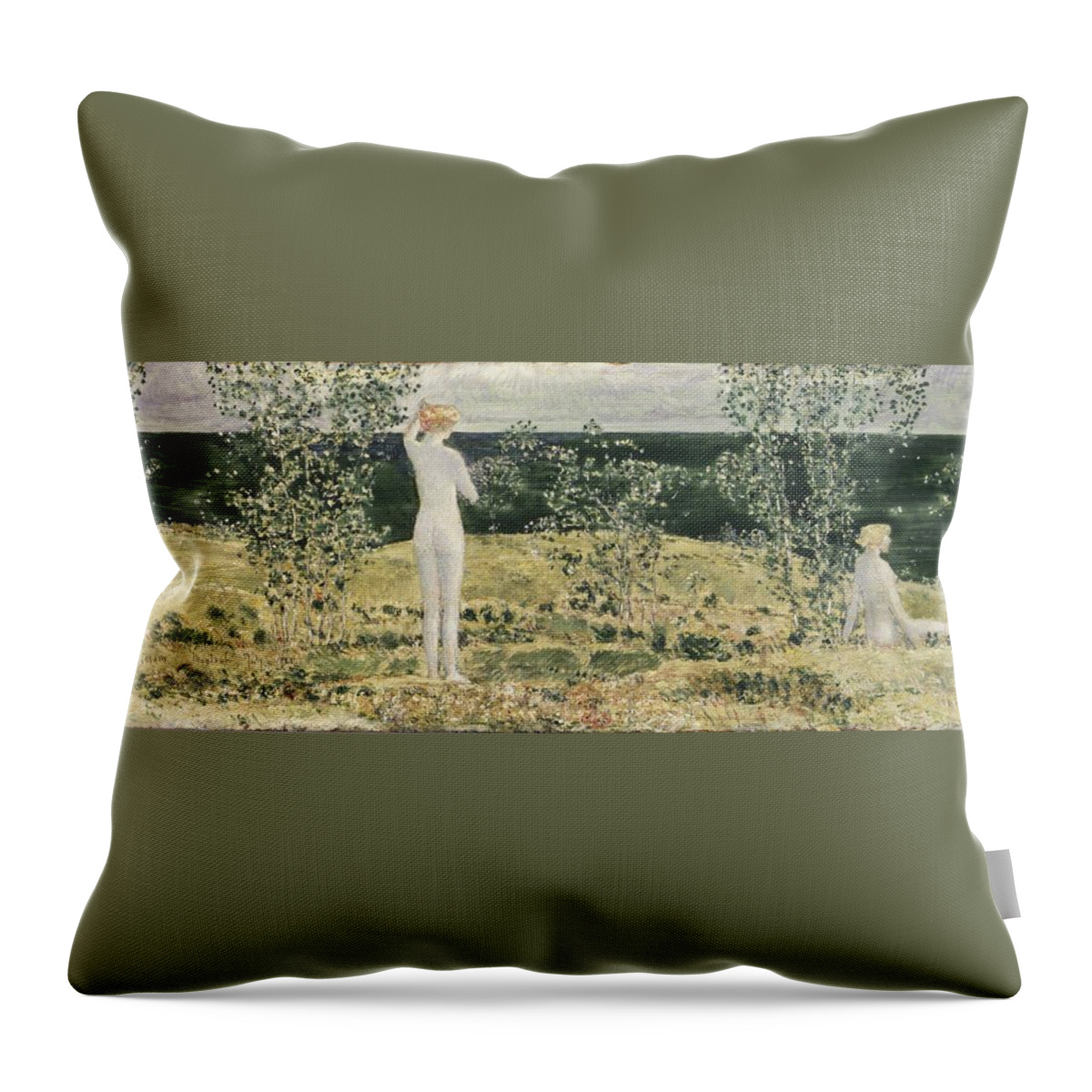 Frederick Childe Hassam (american Throw Pillow featuring the painting Montauk by Frederick