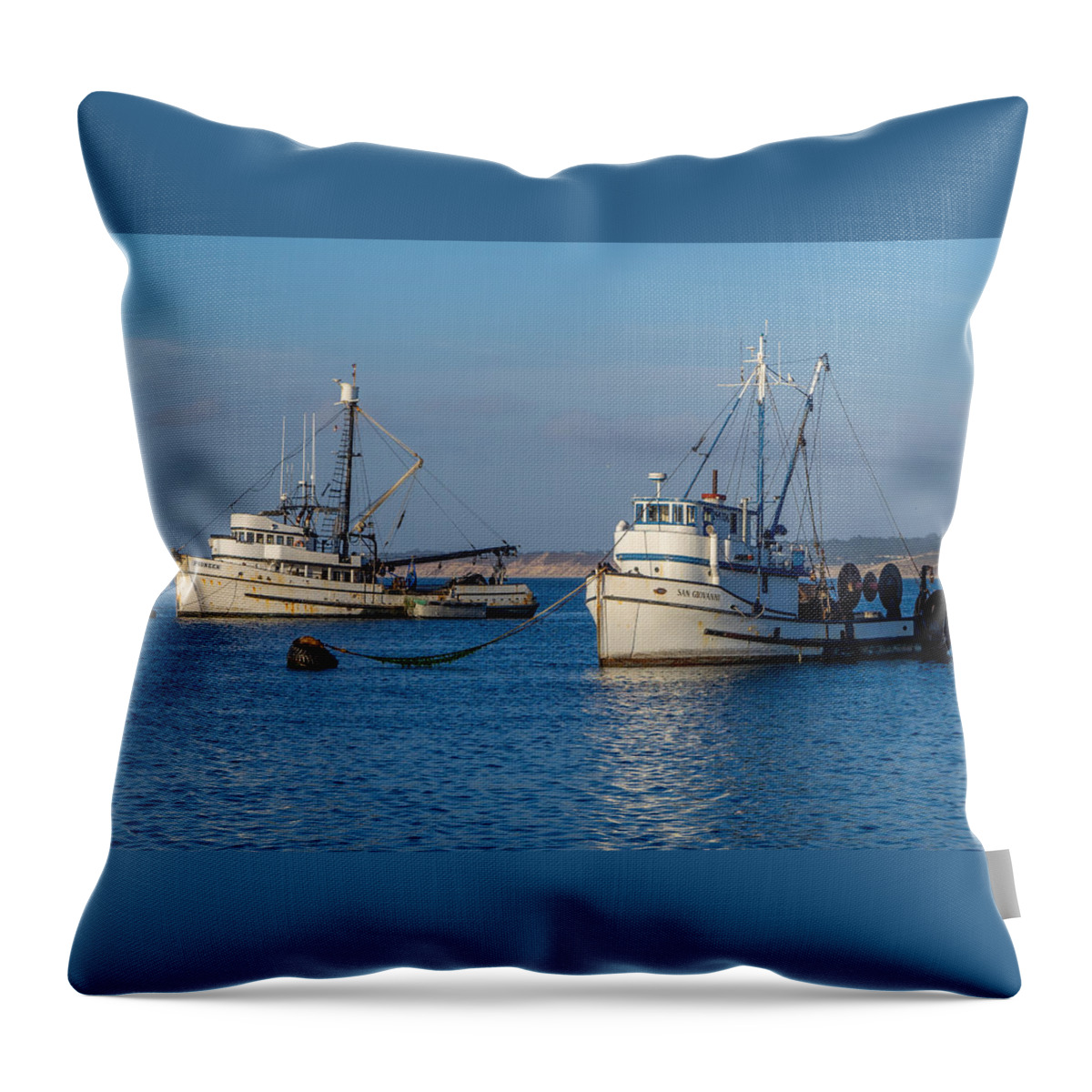 Monterey Throw Pillow featuring the photograph Monterey Fishing Boats by Derek Dean