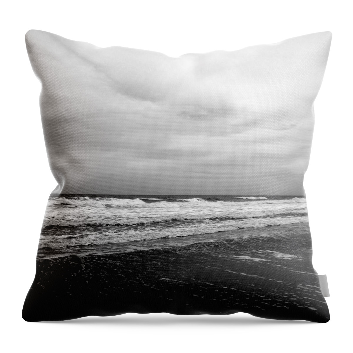 Ocean Throw Pillow featuring the photograph Moody Ocean Beach by Lisa Blake