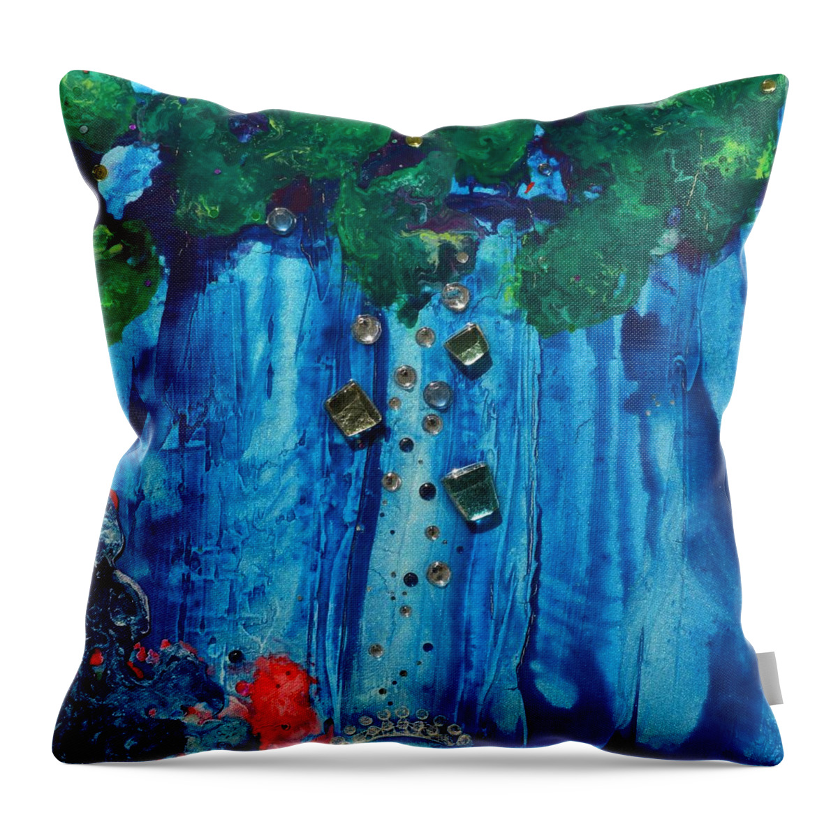 Fairy Throw Pillow featuring the painting Moon Bridge by MiMi Stirn