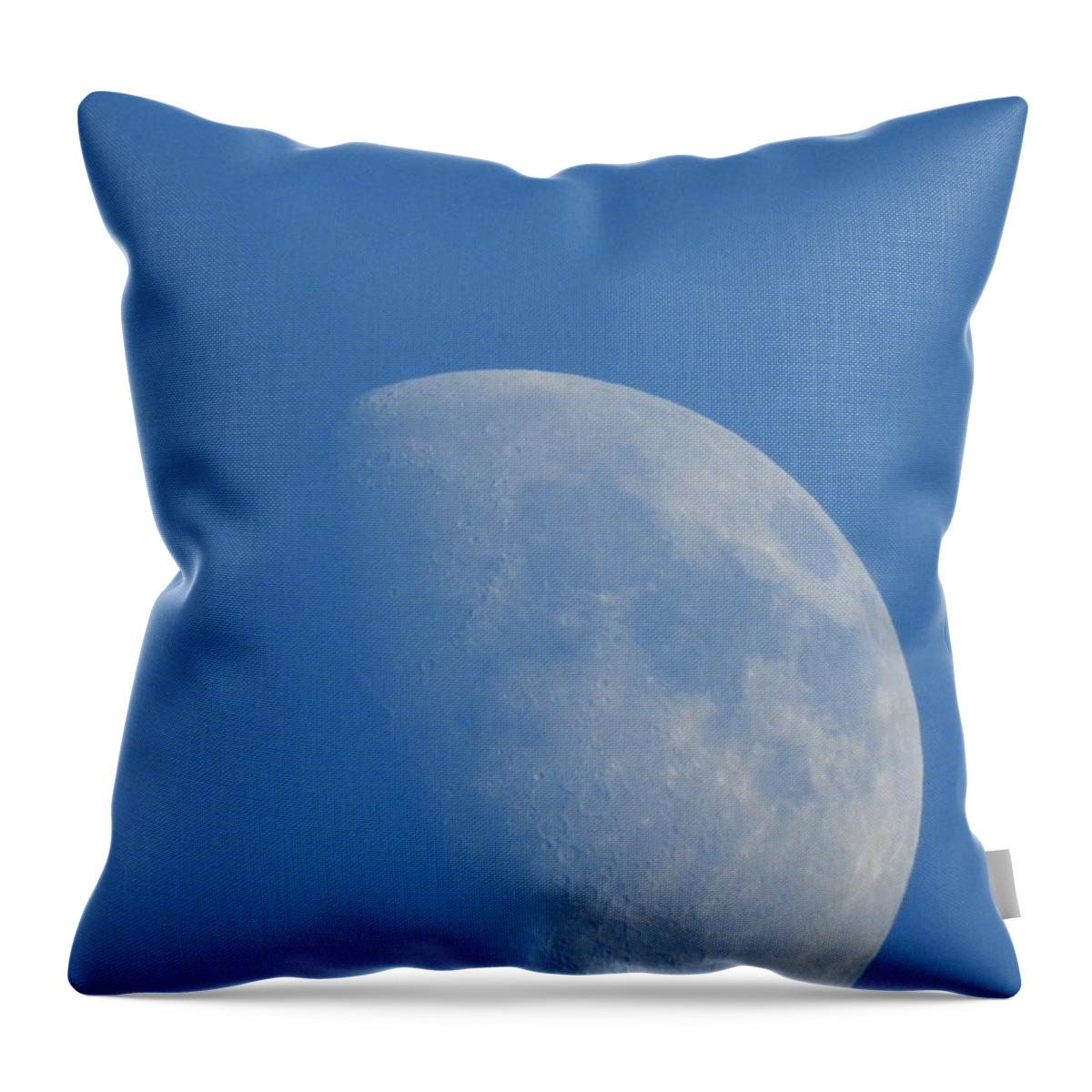 Moon Throw Pillow featuring the photograph Moon In Blue by Jan Gelders