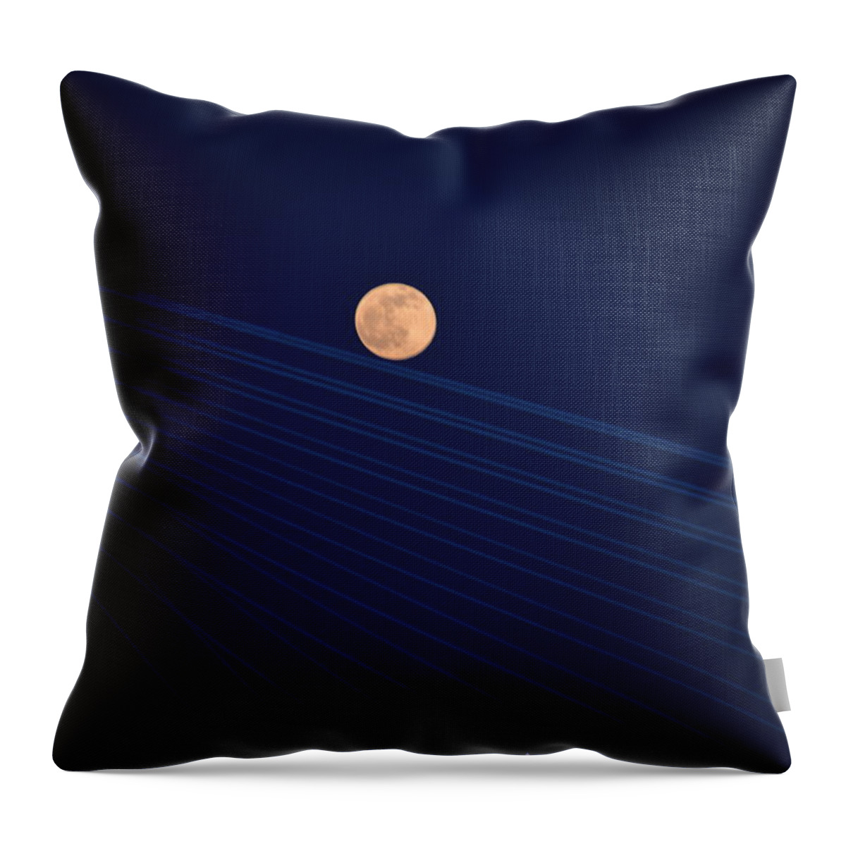 Moon Throw Pillow featuring the photograph Moon over Bridge by Jerry Cahill