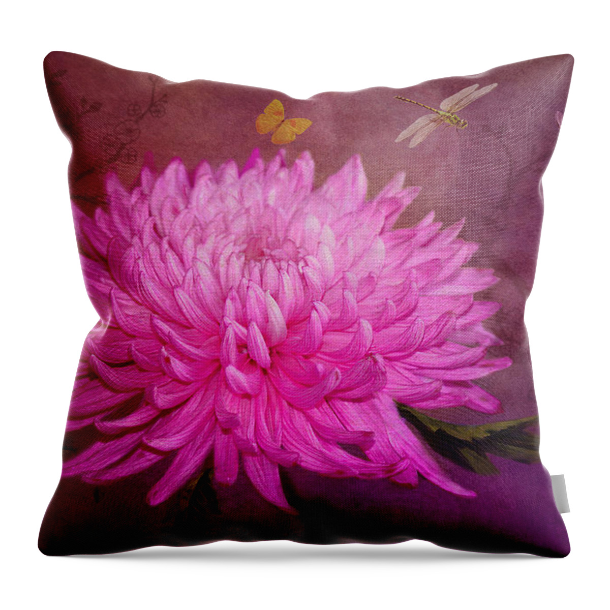 Chrysanthemum Throw Pillow featuring the photograph Moondance by Marina Kojukhova
