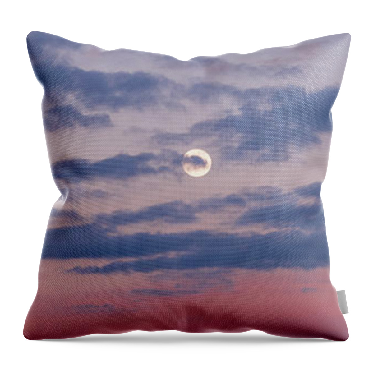 Moonrise Throw Pillow featuring the photograph Moonrise In Pink Sky by D K Wall
