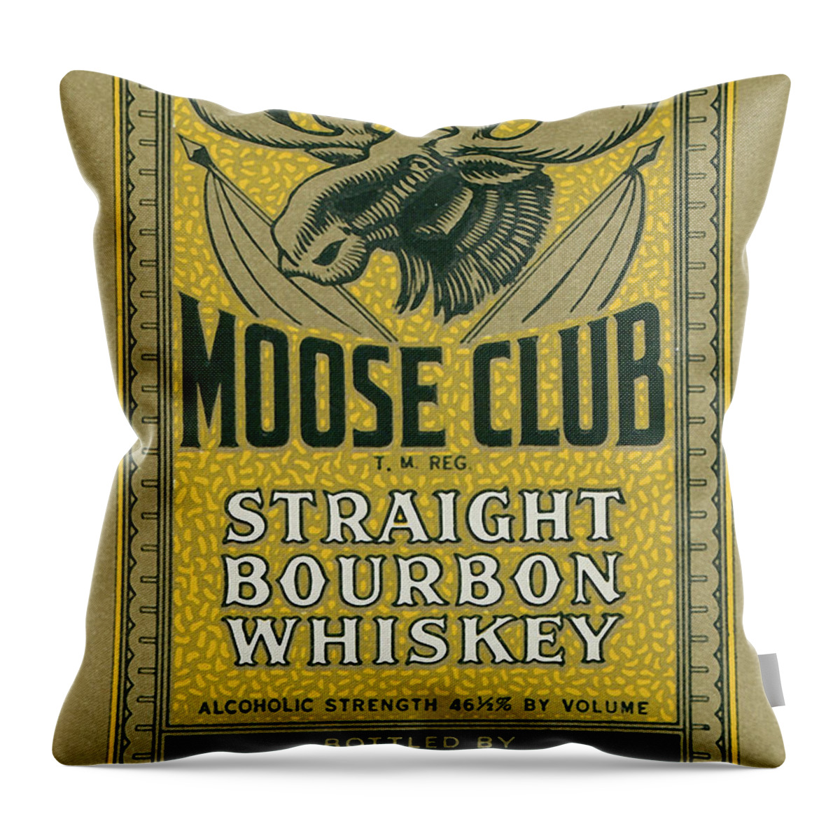 1935 Throw Pillow featuring the photograph Moose Club Bourbon Label by Tom Mc Nemar