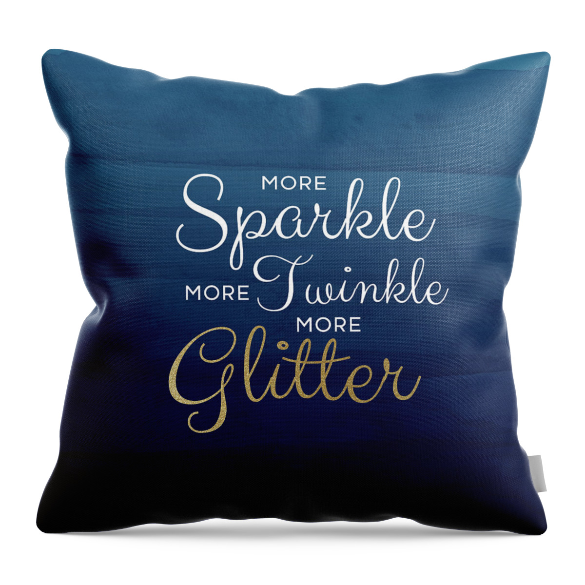 Sparkle Throw Pillow featuring the mixed media More Sparkle Blue- Art by Linda Woods by Linda Woods