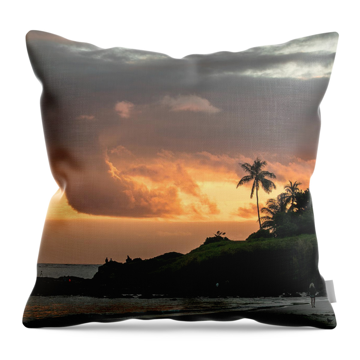 Clouds Throw Pillow featuring the photograph Morning Fire in the Sky by E Faithe Lester