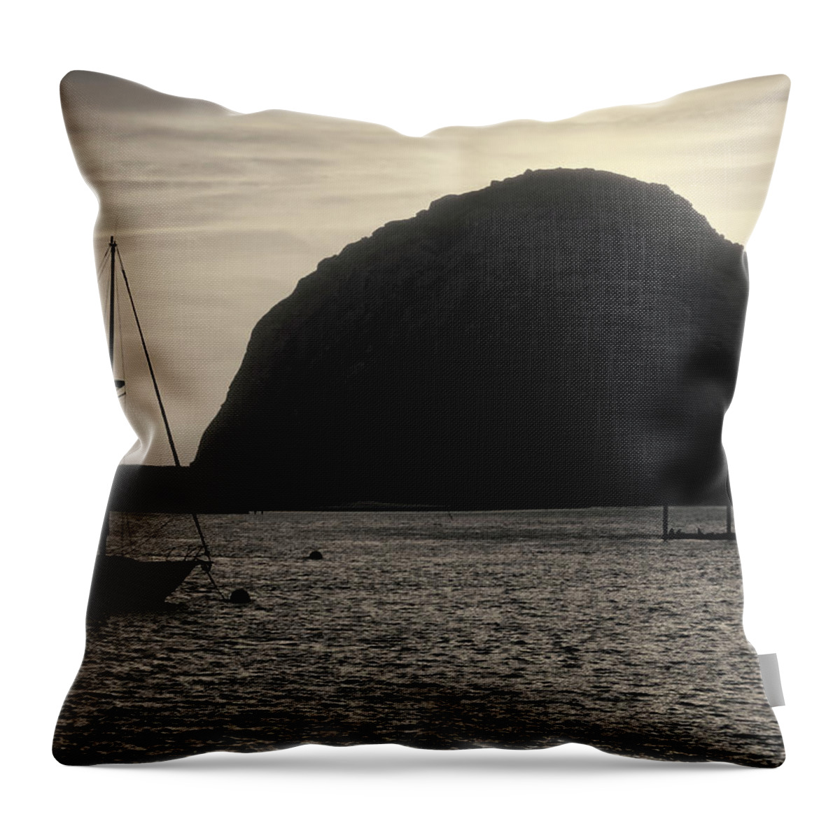 Morro Bay Throw Pillow featuring the photograph Morro Bay I Toned by David Gordon