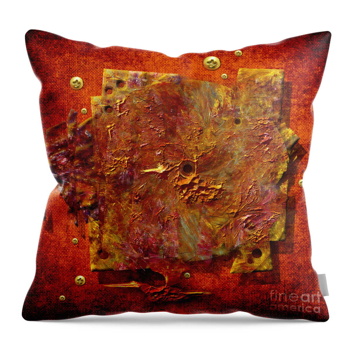 Abstract Throw Pillow featuring the painting Mortar disc by Alexa Szlavics
