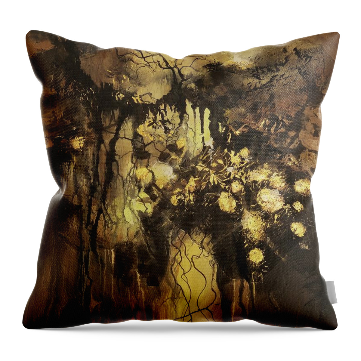 Abstract Throw Pillow featuring the painting Mother Lode by Tom Shropshire