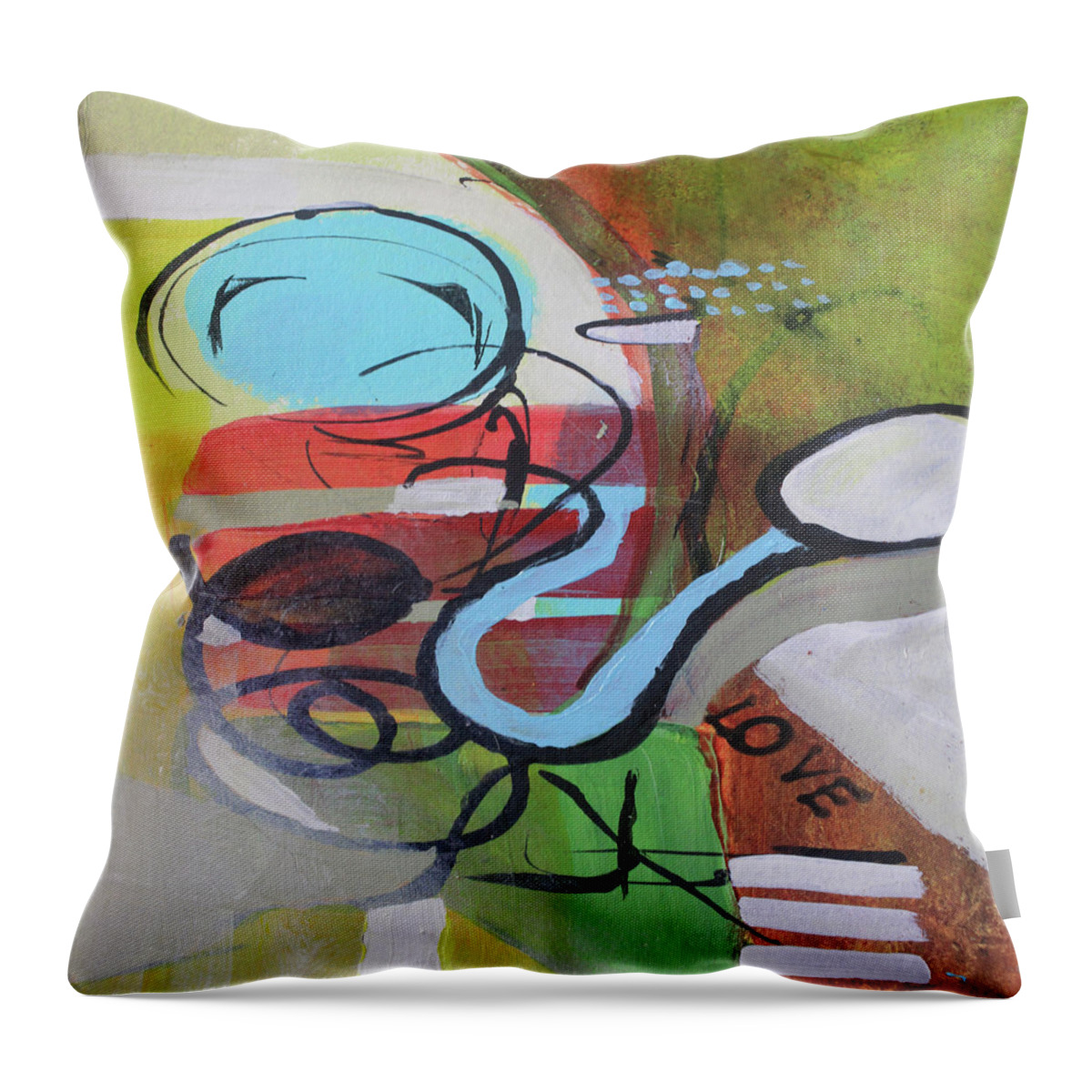 Mom Throw Pillow featuring the painting Mother's Love by April Burton