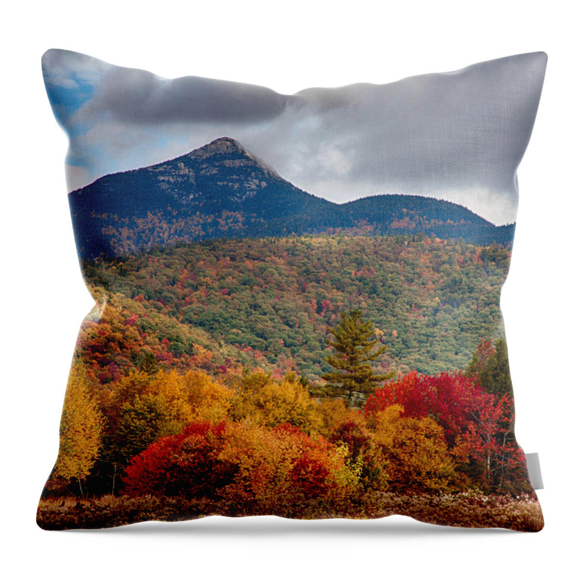 Fall Colors Throw Pillow featuring the photograph Peak Fall Colors on Mount Chocorua by Jeff Folger
