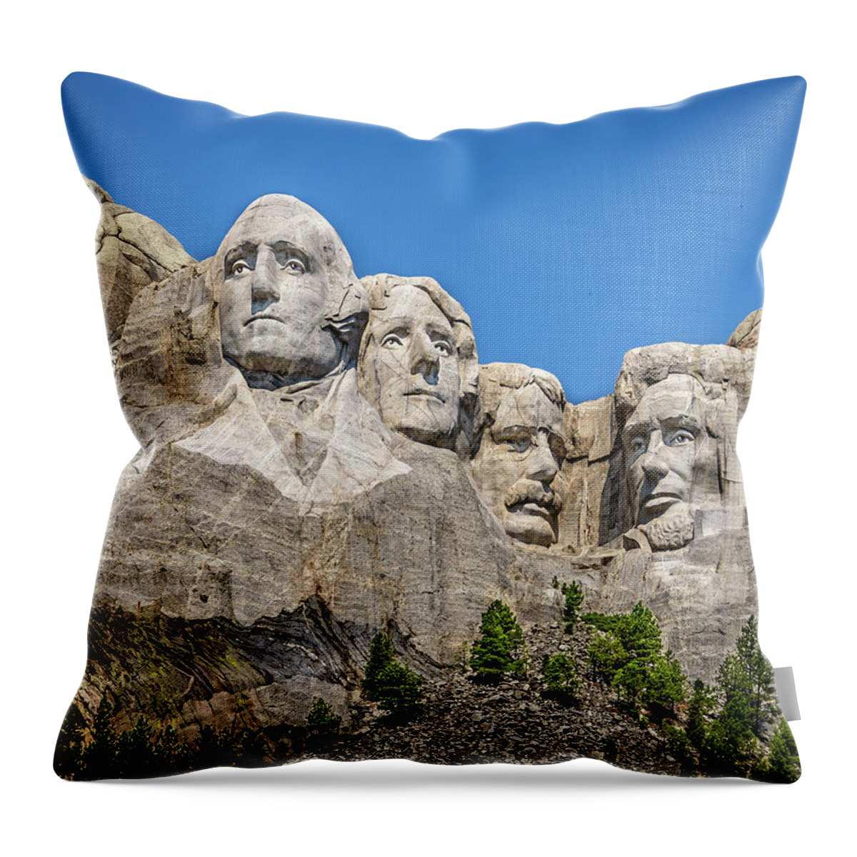 National Memorial Throw Pillow featuring the photograph Mount Rushmore by Jaime Mercado