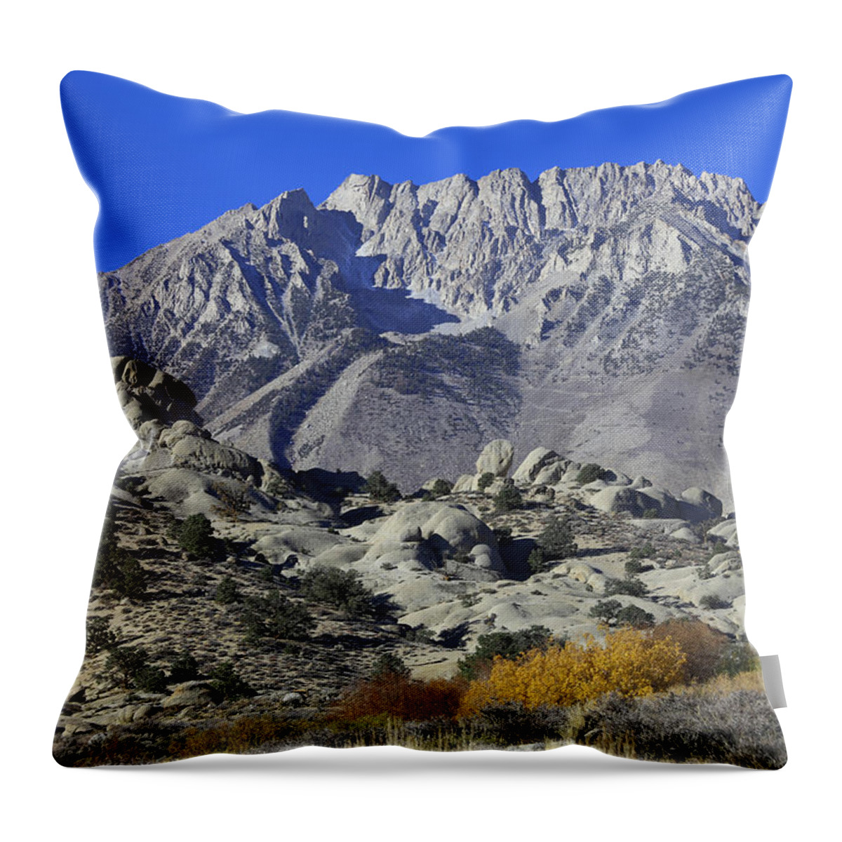Owens Valley Throw Pillow featuring the photograph Basin Mountain by Tammy Pool