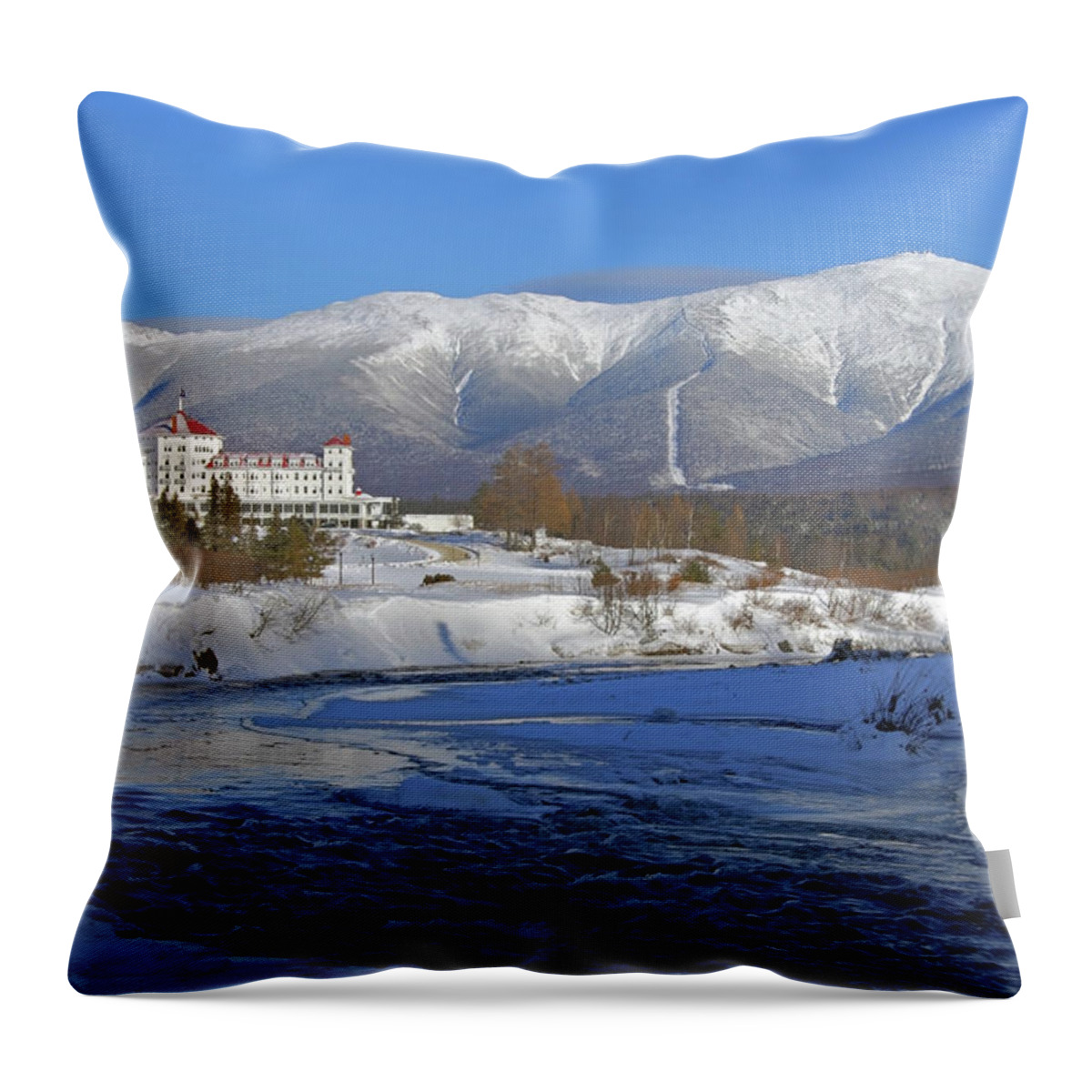 Mount Washington Throw Pillow featuring the photograph Mount Washington Hotel by Brett Pelletier