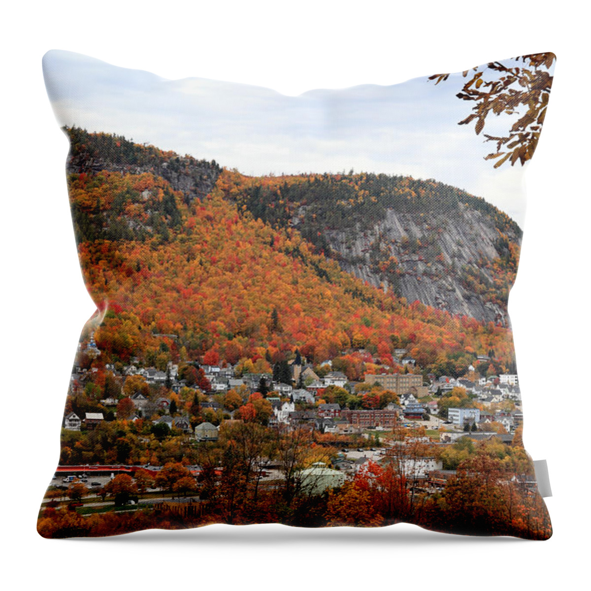 New Hampshire Throw Pillow featuring the photograph Mt Forest and Berlin with Autumn Colors by Brett Pelletier