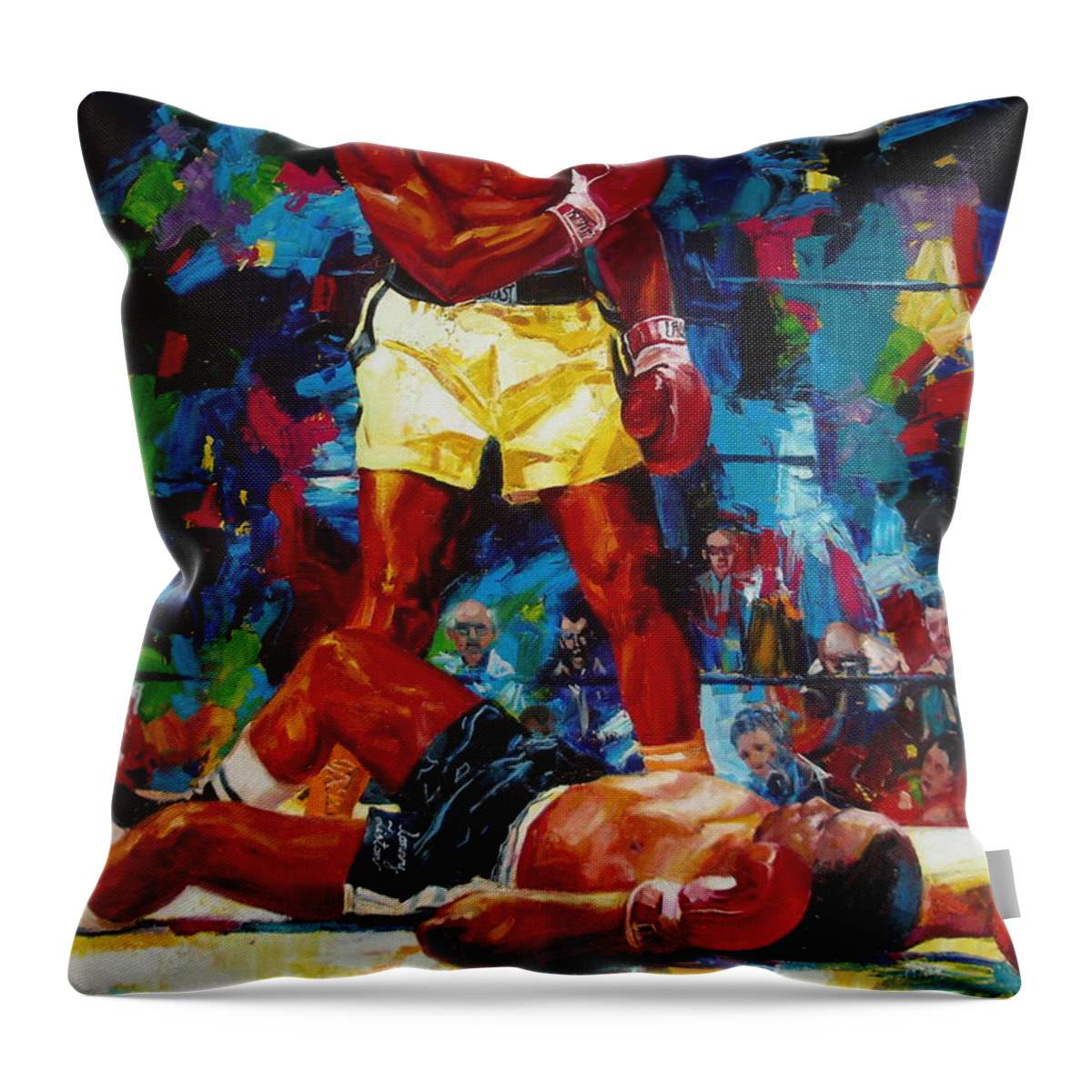 Ignatenko Throw Pillow featuring the painting Muhammad Ali by Sergey Ignatenko